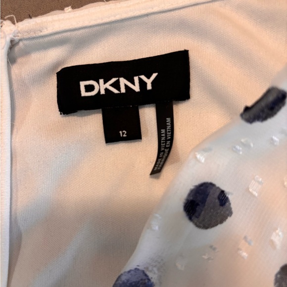 DKNY White and Blue Polka Dot Maxi Dress - Picture 3 of 7